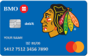 BMO Blackhawks Debit Mastercard. This card is branded with the Chicago Blackhawks logo